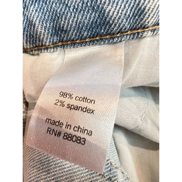 So High Rise Vintage Stretch Mom Short Roll Cuff Jean Blue Distressed Kohl's 13 - Picture 12 of 12